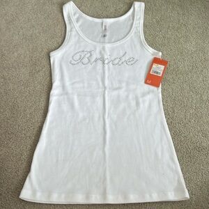 NWT rhinestone bride tank top